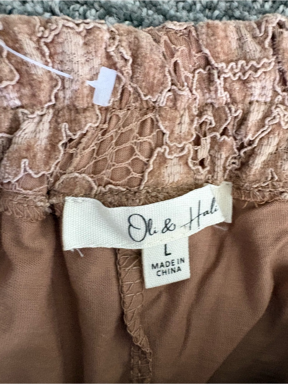 Oli & Hali Lace Wide-Leg Pants in Beige - Picture 5 of 6